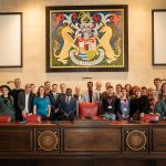 The Green Party group, led by Bishopston & Ashley Down's Councillor Emma Edwards, in the council chamber at City Hall