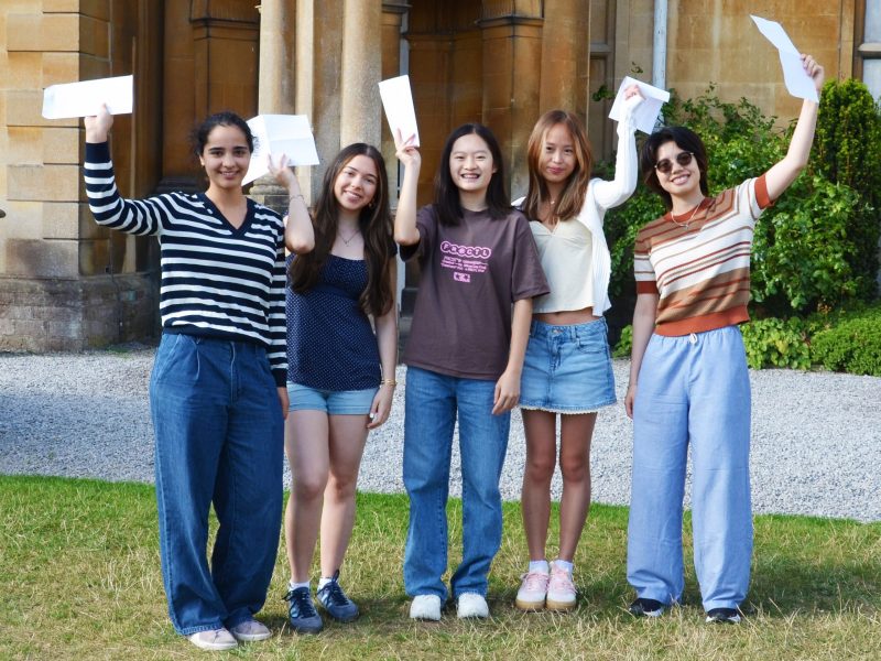 Students at Badminton School celebrate A-level successes that give them passports to the future