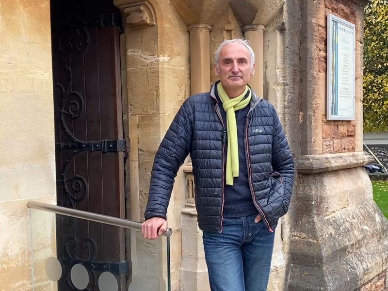 Kevin Lindegaard outside All Saints, Clifton