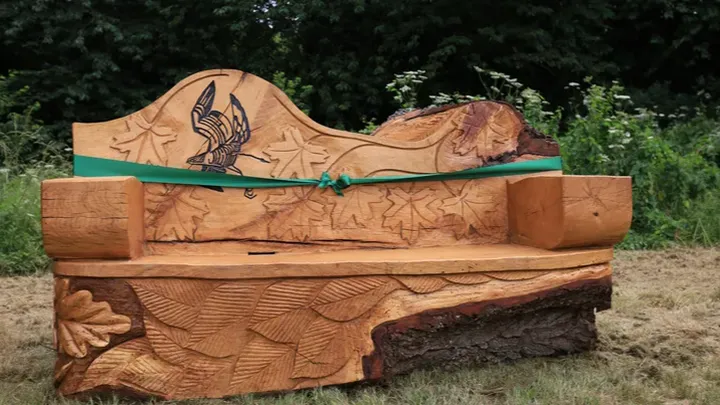 The Jubilee Bench created by local sculptor Andy O'Neill
