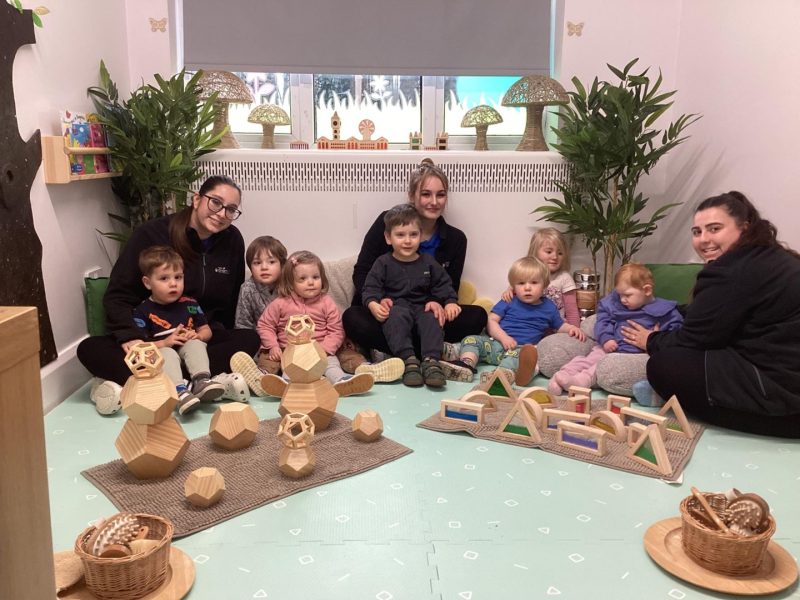 Staff and children at Lake House Day Nursery in Westbury on Trym
