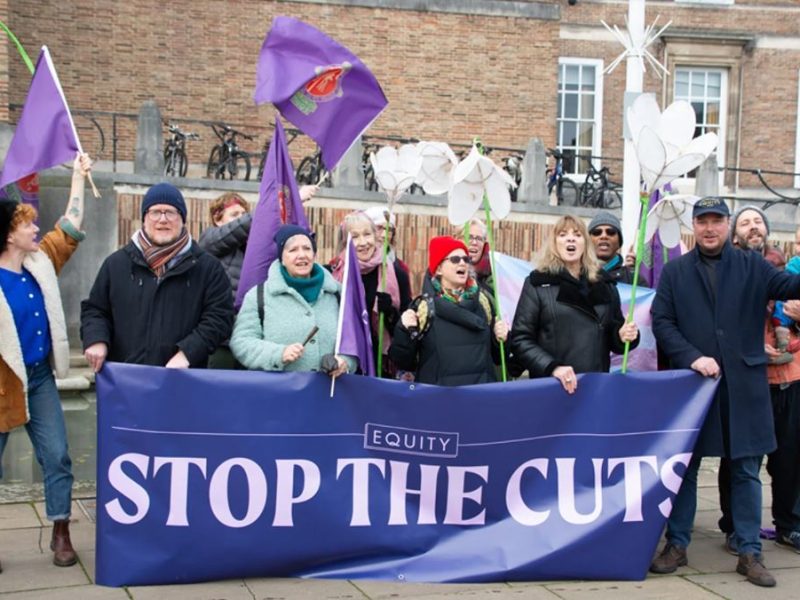 Equity members protest at City Hall