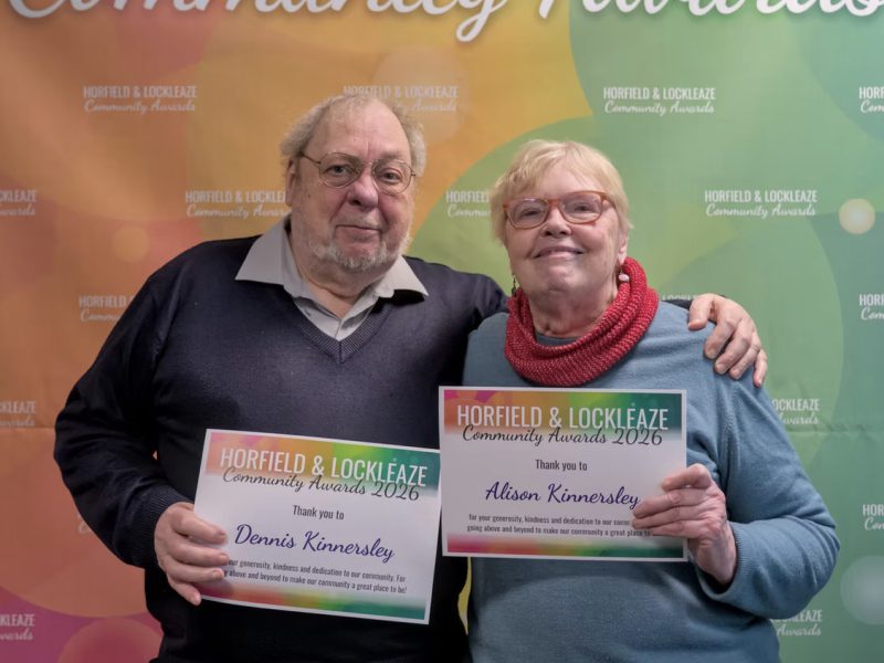 Dennis and Alison Kinnersley with their certificates Photo: Tim Brooks