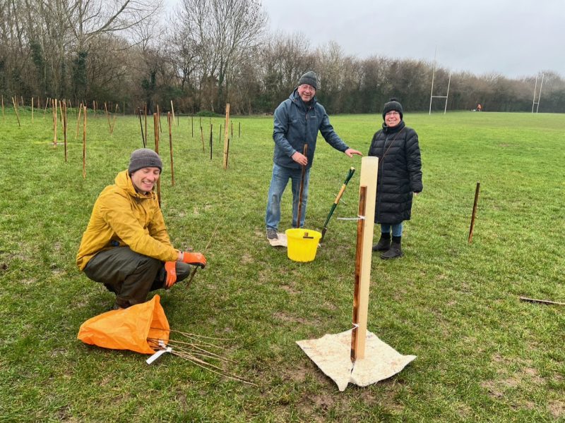 The planting of 200 trees gets under way at Southmead Development Trust's Greenway Centre