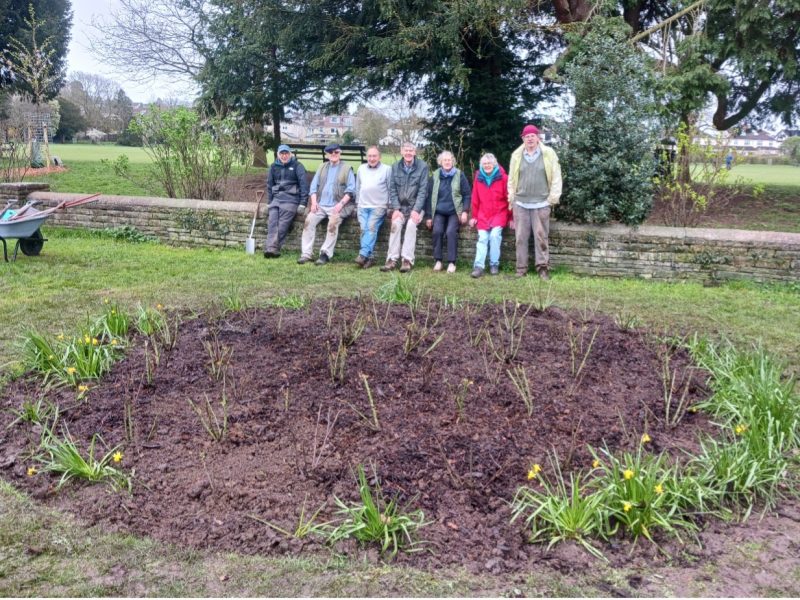 The newly created rose bed in Canford Park