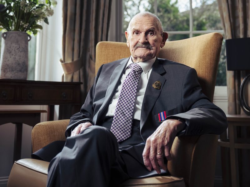 Robin Savage's portrait of Stan Lucas, 99