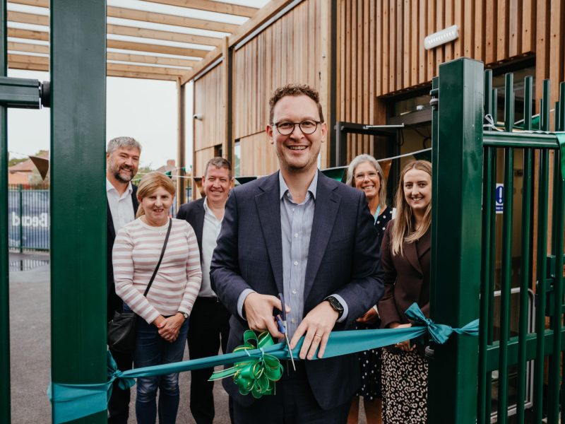 MP Darren Jones cuts the ribbon at E-ACT Badock's Wood Academy